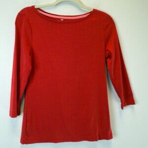 Talbots Women’s Quarter Sleeve Round Neck Pima Cotton Top Size Small Minimalist